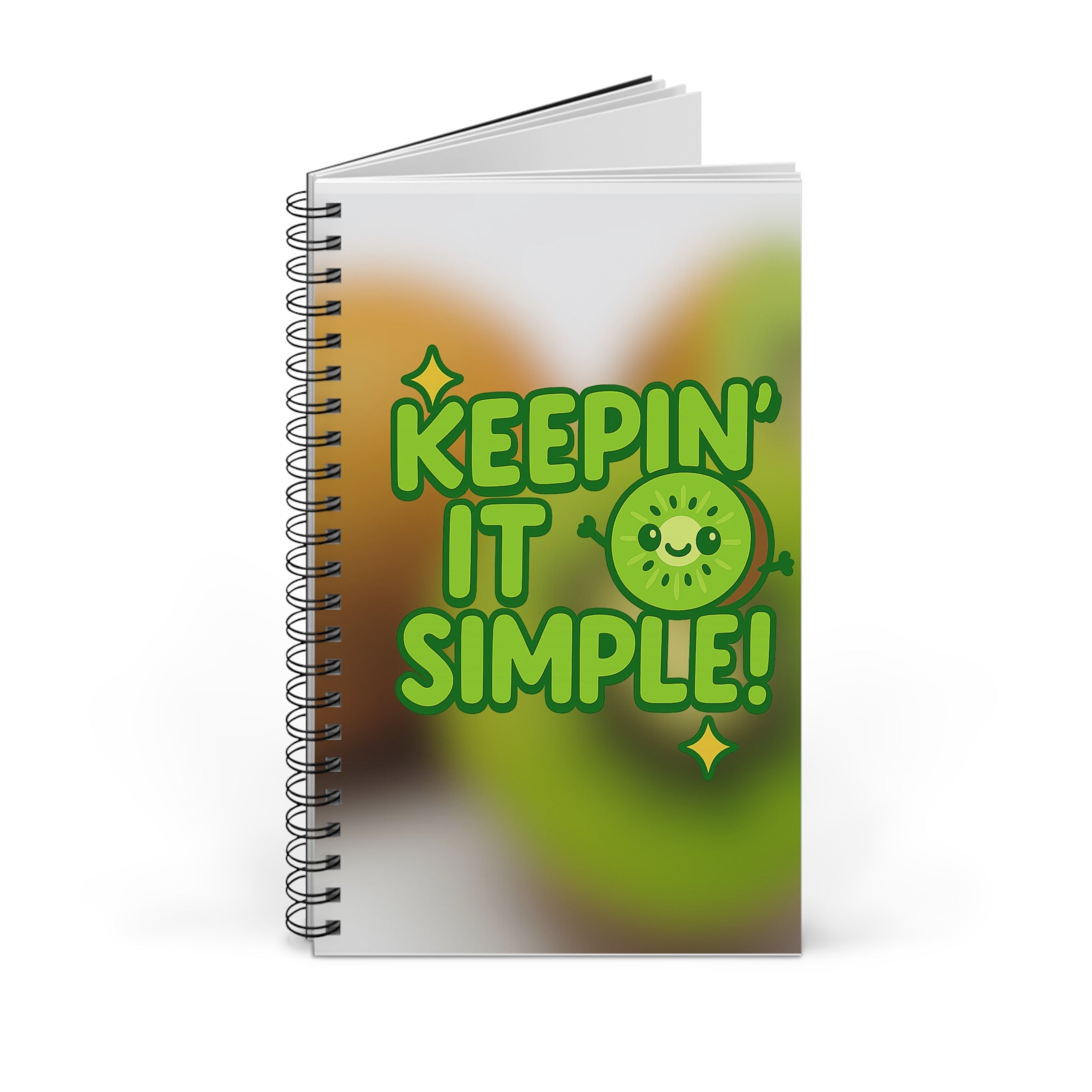 Spiral Journal - Keepin' It Simple, Cute Notebook, Stationery Gift, Healthy Living Journal, Green Vibes, Eco-Friendly Diary
