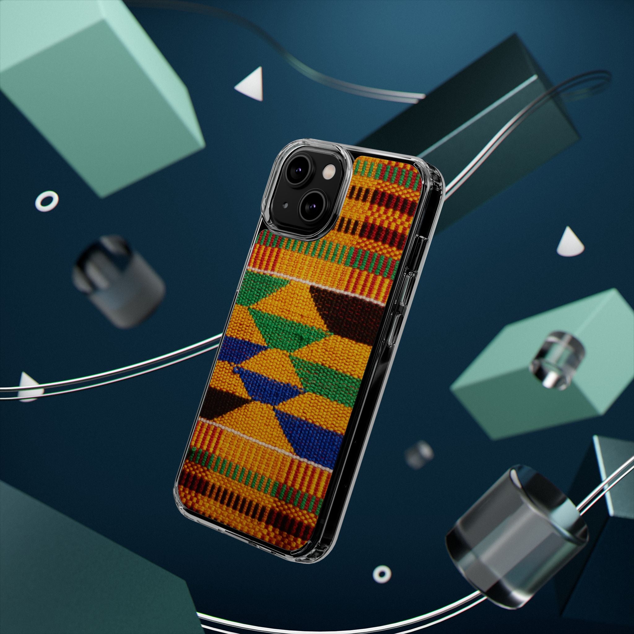 Kente Pattern Clear Impact-Resistant Phone Case