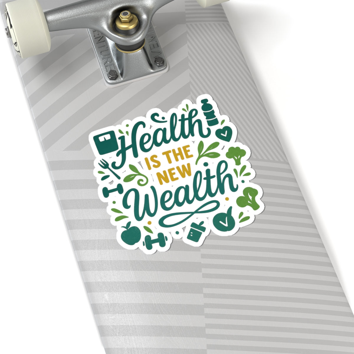 Health is the New Wealth Stickers | Motivational Fitness Decals, Wellness Gifts, Laptop Stickers, Health Quotes, Positive Affirmations