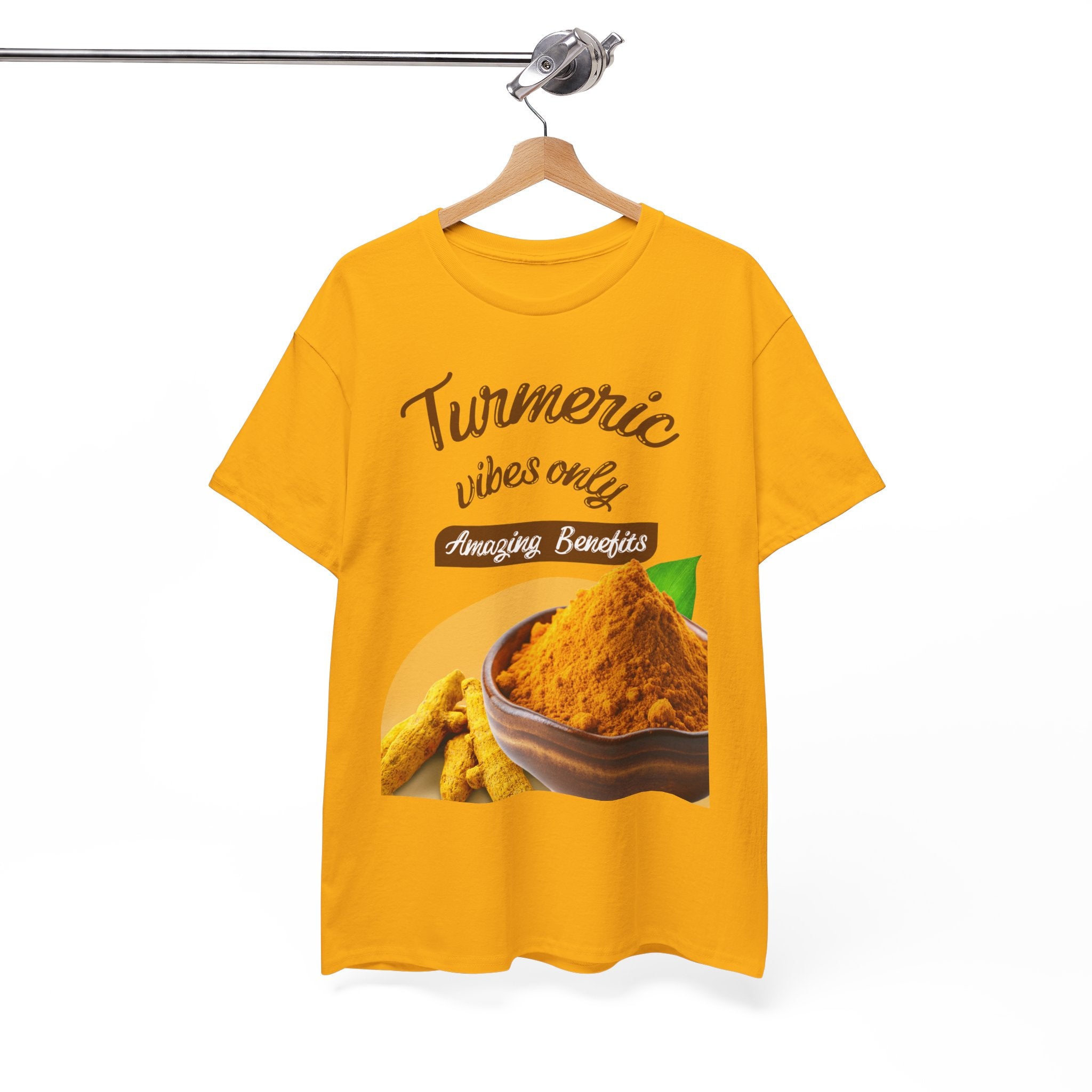 Turmeric Vibes Only Tee, Relaxed Unisex Cotton Shirt for Wellness Lovers, Great for Gifts, Health & Wellness Events, Casual Everyday Wear
