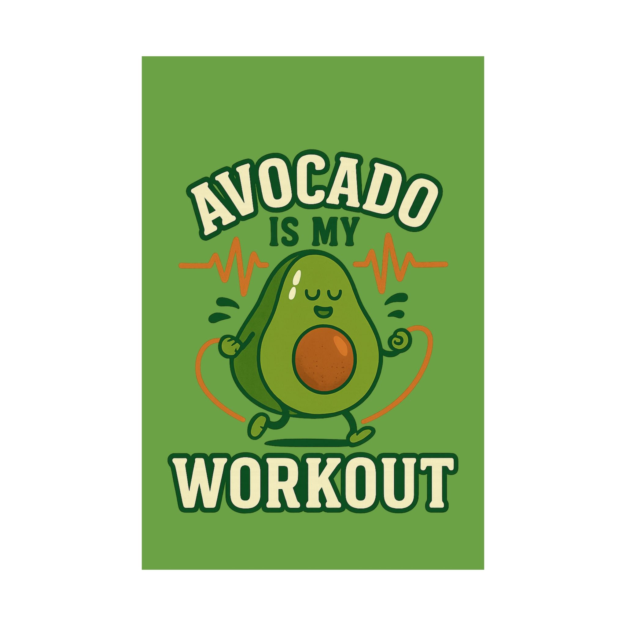 Avocado Workout Matte Vertical Poster, Funny Wall Art, Fitness Decor, Avocado Lover Gift, Gym Motivation, Quirky Home Decor