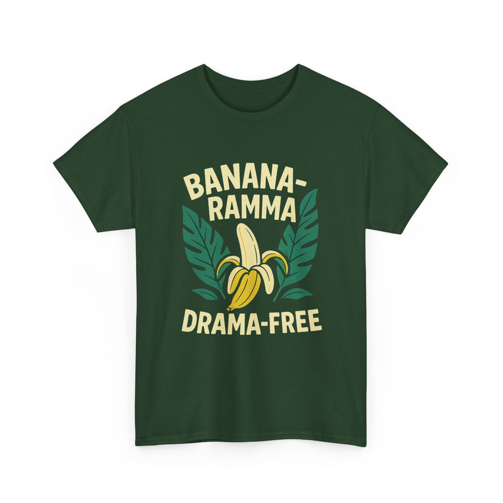 Banana-Ramma Drama-Free Unisex Heavy Cotton Tee, Fun Casual Shirt, Gift for Friends, Summer Vibes, Quirky Fashion Statement