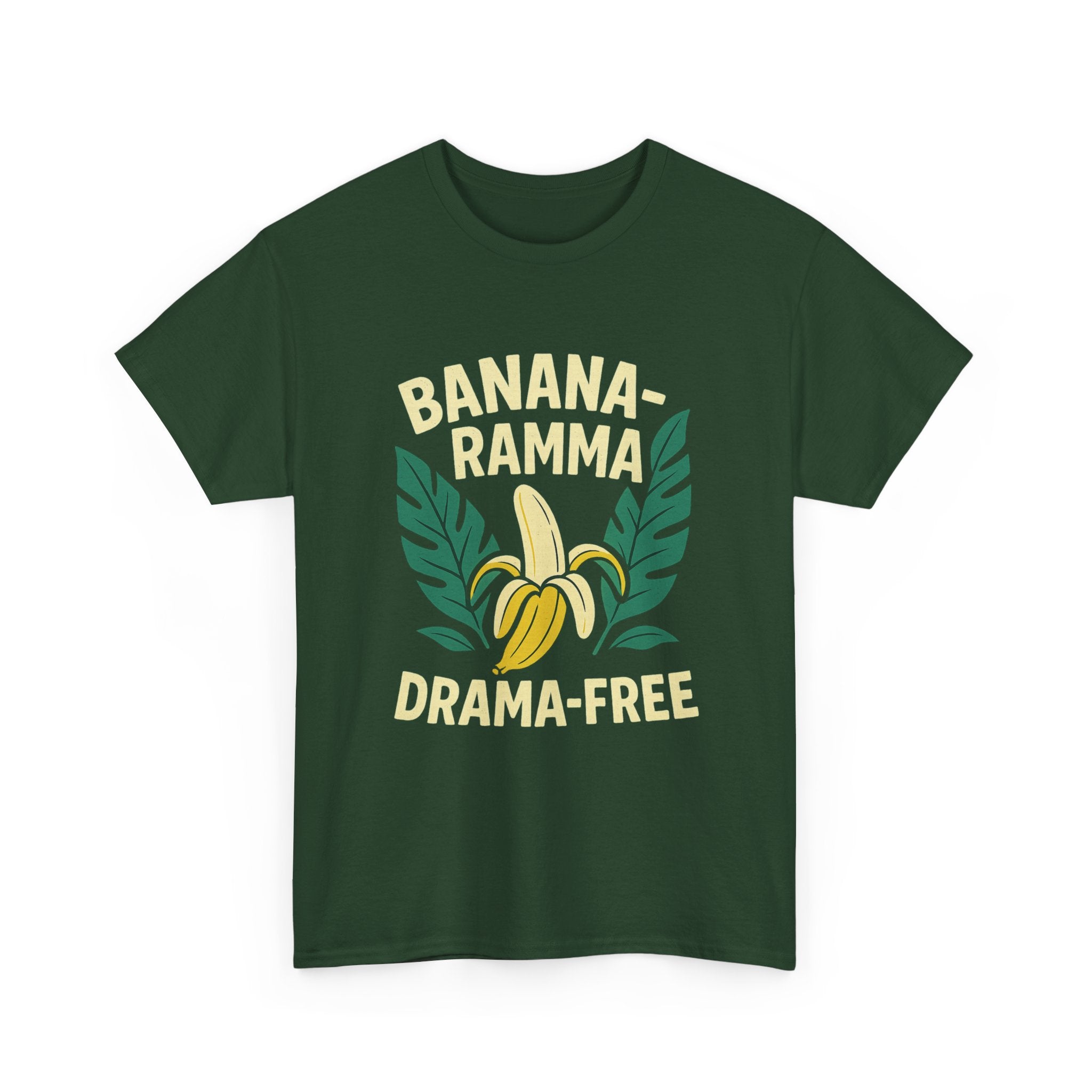 Banana-Ramma Drama-Free Unisex Heavy Cotton Tee, Fun Casual Shirt, Gift for Friends, Summer Vibes, Quirky Fashion Statement