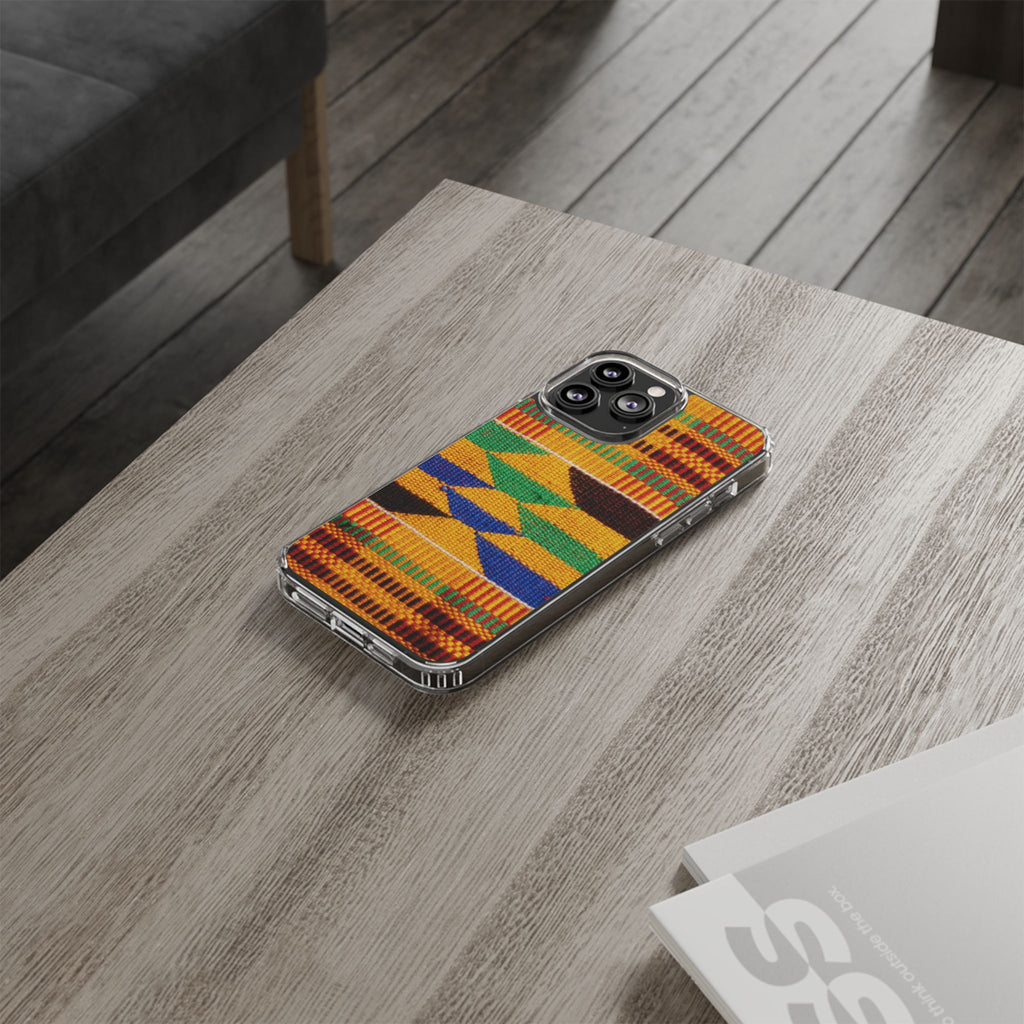 Kente Pattern Clear Impact-Resistant Phone Case