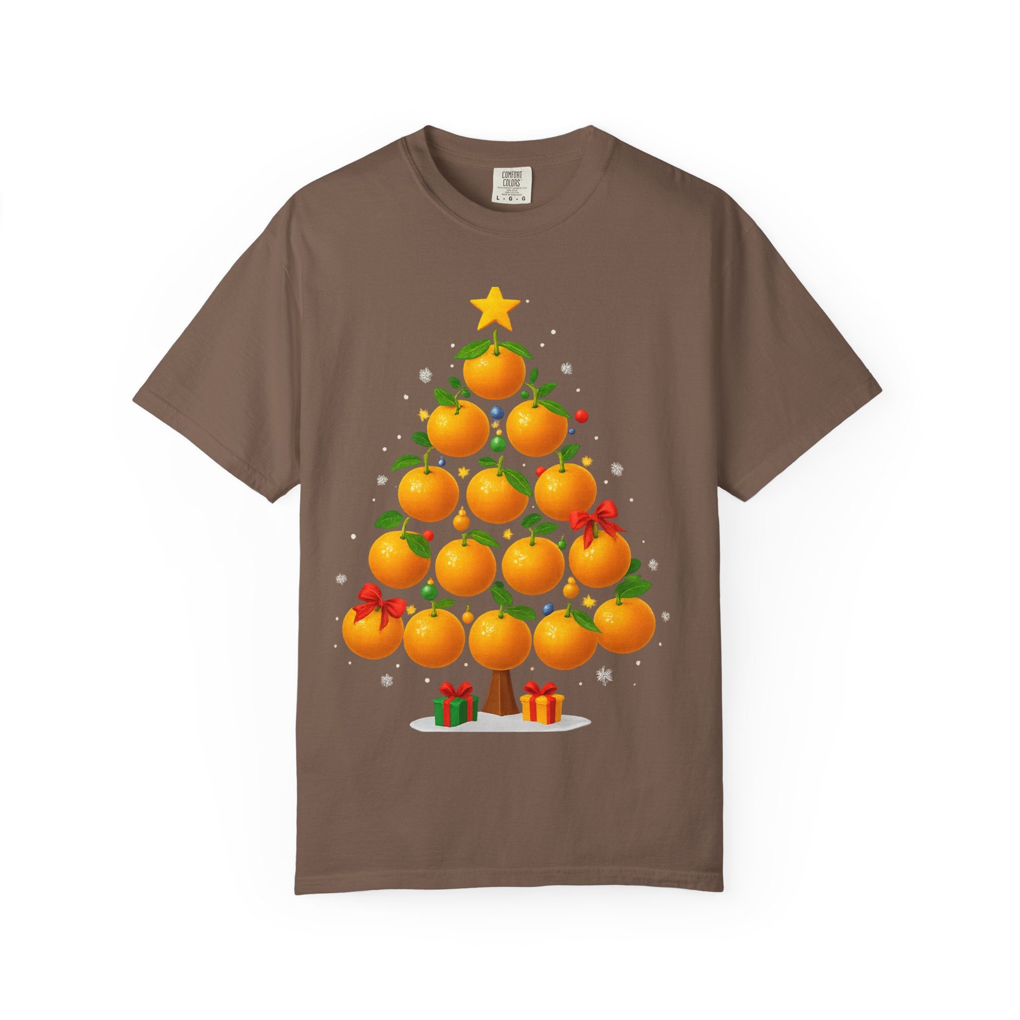 Orange Christmas Tree T-Shirt — Festive Citrus Holiday Tee
