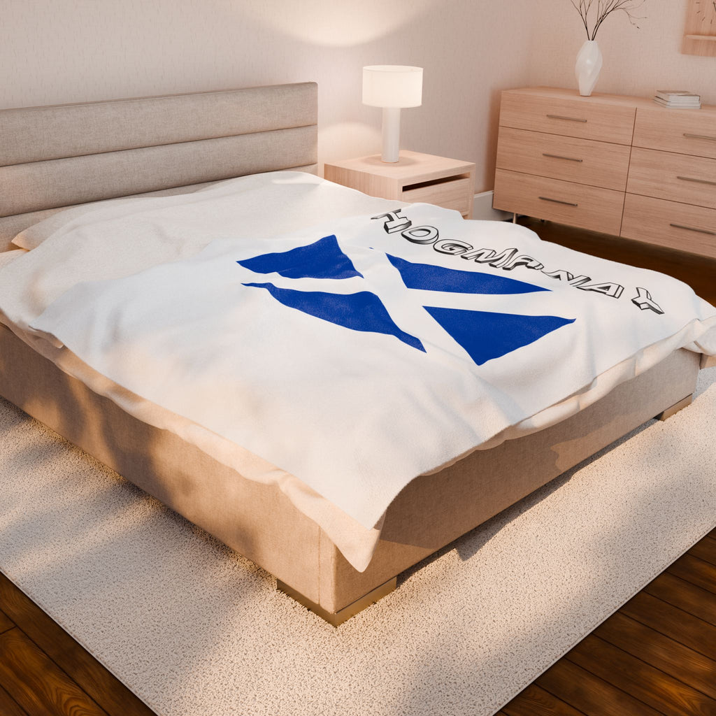 Hogmanay Scottish Flag Velveteen Plush Blanket
