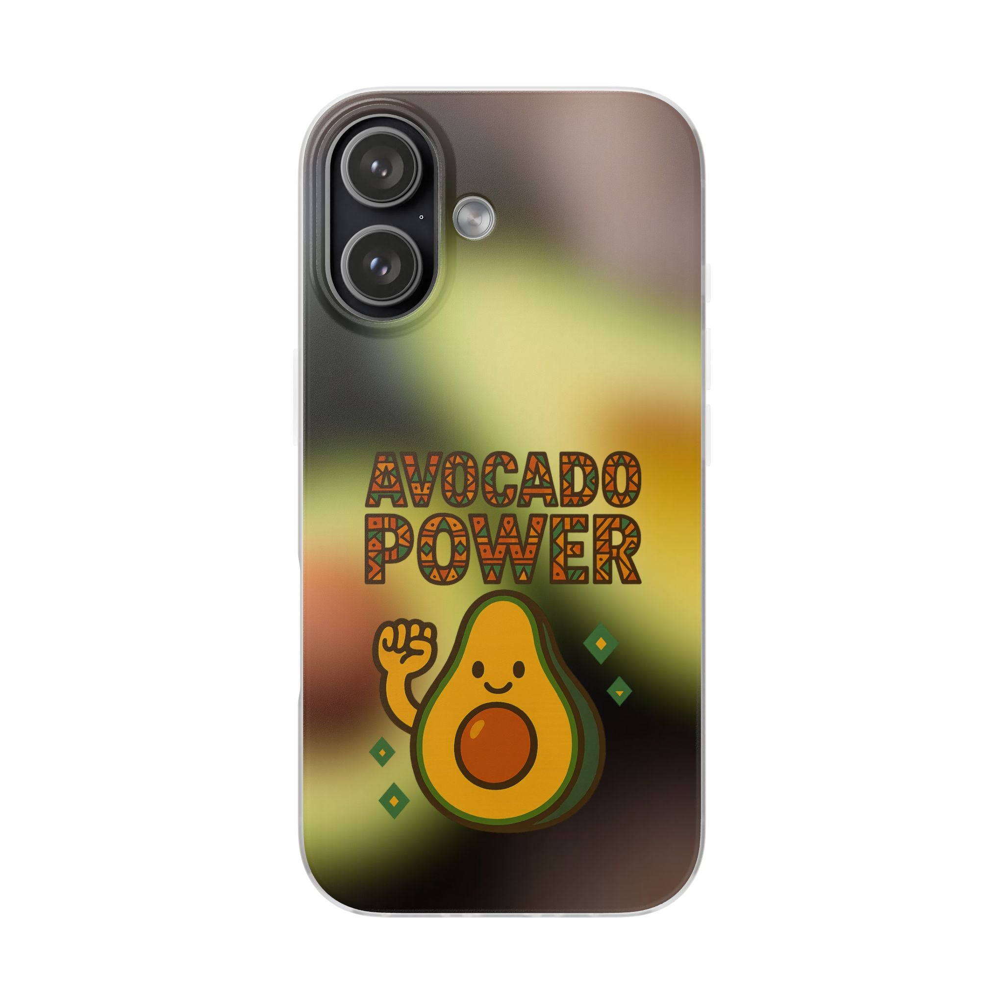 Avocado Power Phone Case — Cute Kawaii Avocado Design, Protective Flexi Phone Cover