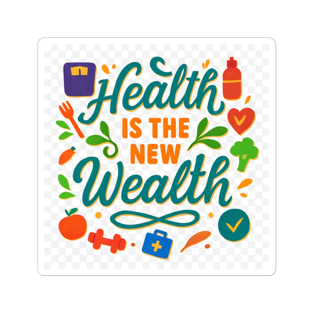 Health is the New Wealth Stickers, Motivational Stickers, Wellness Reminder Decals, Fitness Enthusiast Gifts, Healthy Lifestyle Accessories