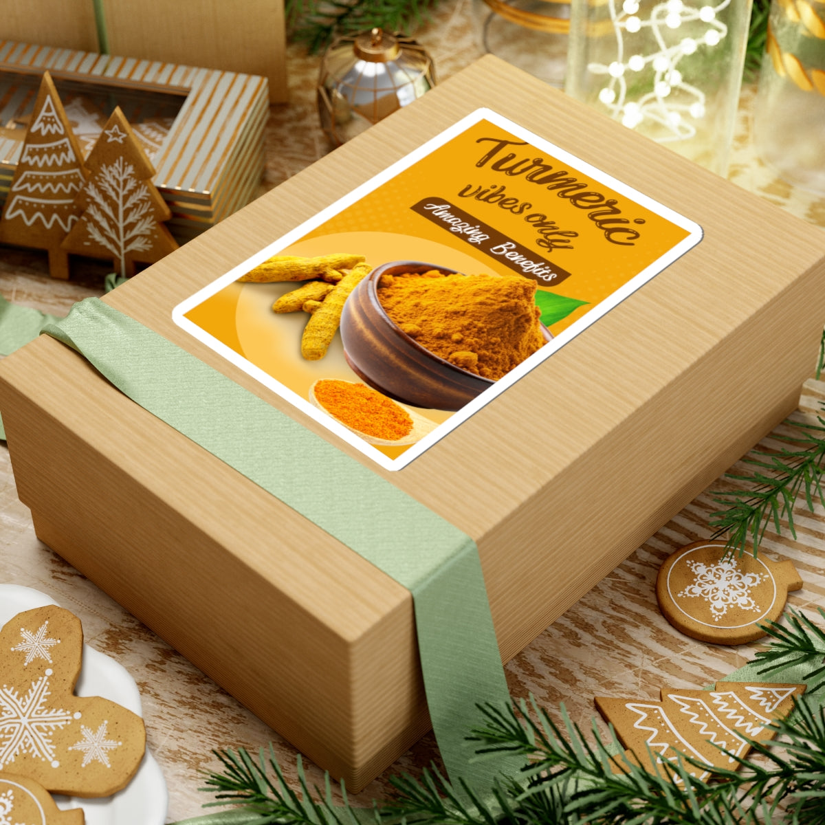 Turmeric Vibes Only Stickers | Health and Wellness Decor, Laptop Accessories, Gift for Yogis, Kitchen Decor, Nature Lovers