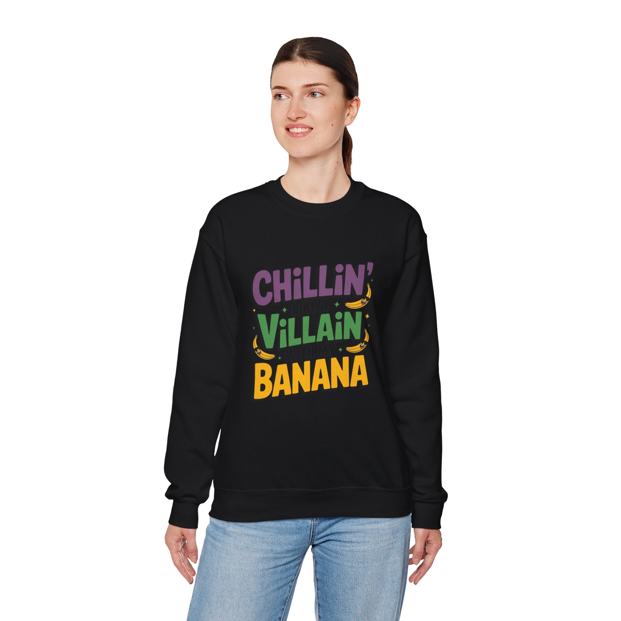 Chillin' Like a Villain Sweatshirt - Fun Unisex Crewneck for Everyday Comfort
