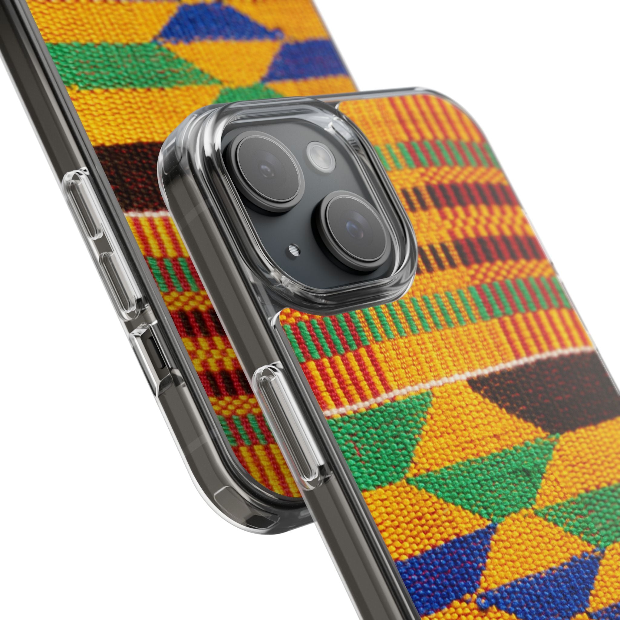 Kente Pattern Clear Impact-Resistant Phone Case