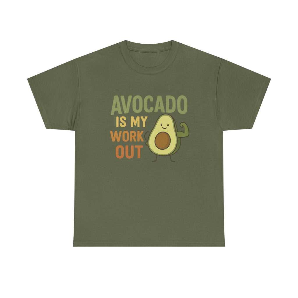 Avocado Workout Tee, Funny Fitness Shirt, Unisex Cotton Tee, Gift for Gym Lovers, Cute Food Humor Top