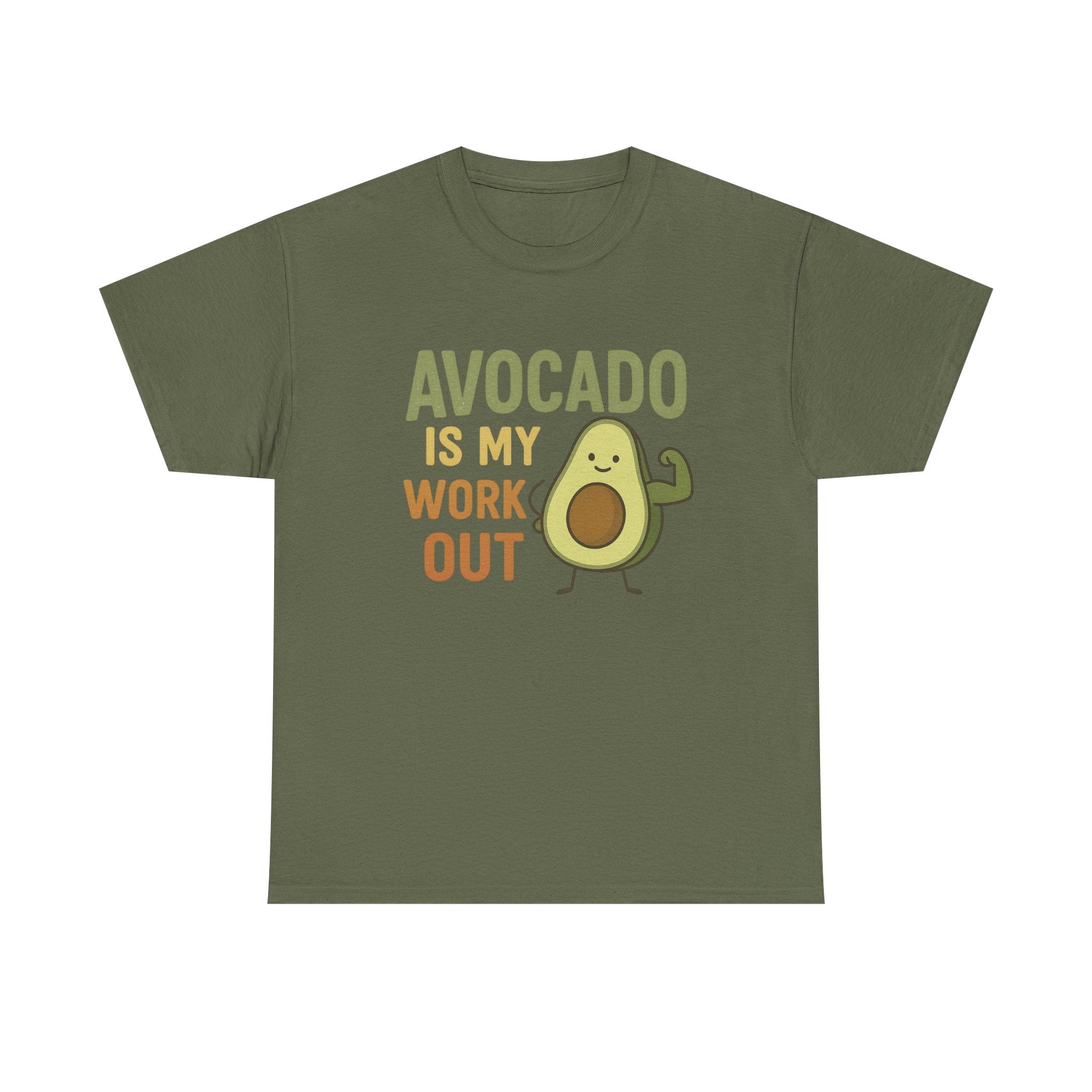 Avocado Workout Tee, Funny Fitness Shirt, Unisex Cotton Tee, Gift for Gym Lovers, Cute Food Humor Top