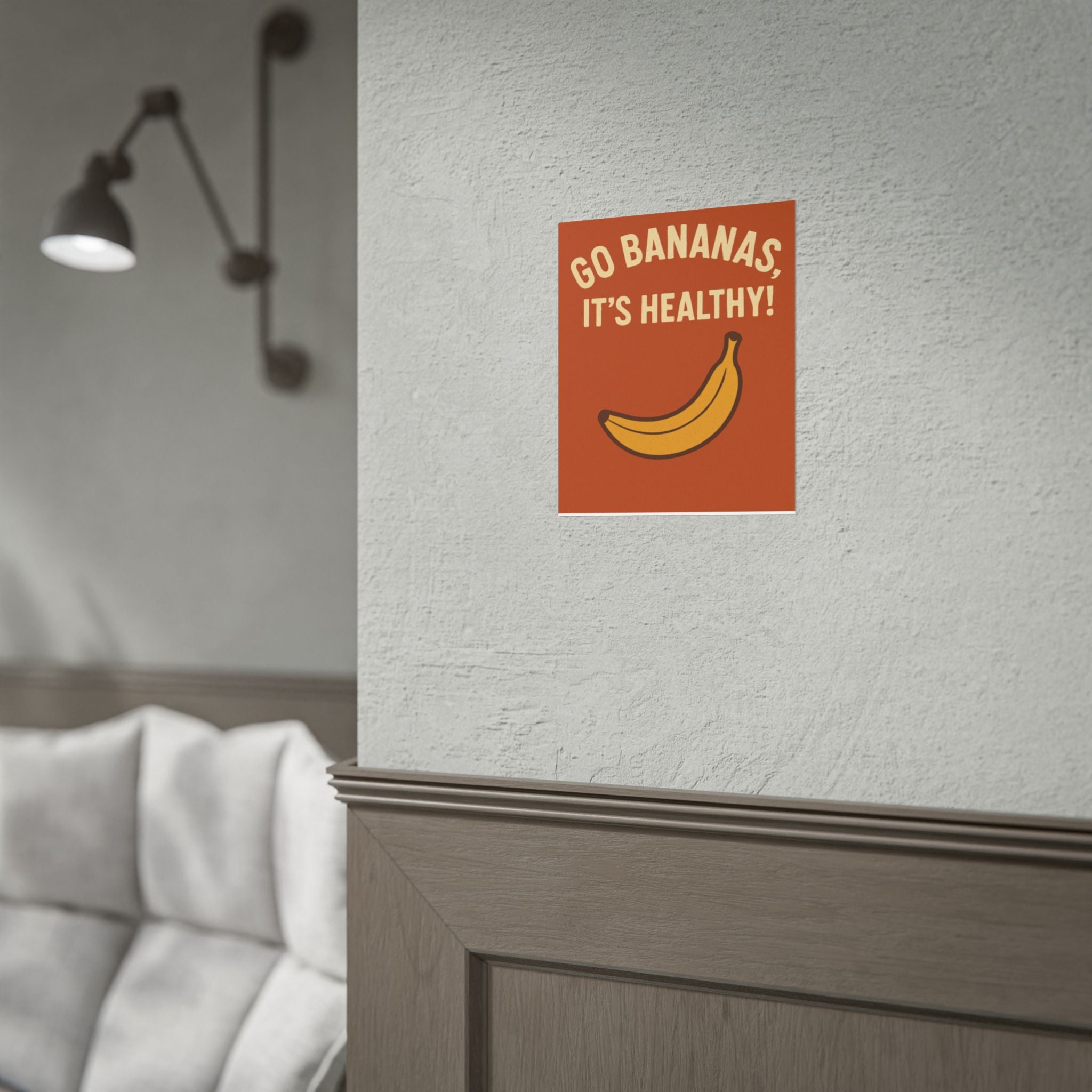 Rolled Poster — "Go Bananas, It's Healthy!" Retro Banana Wall Art