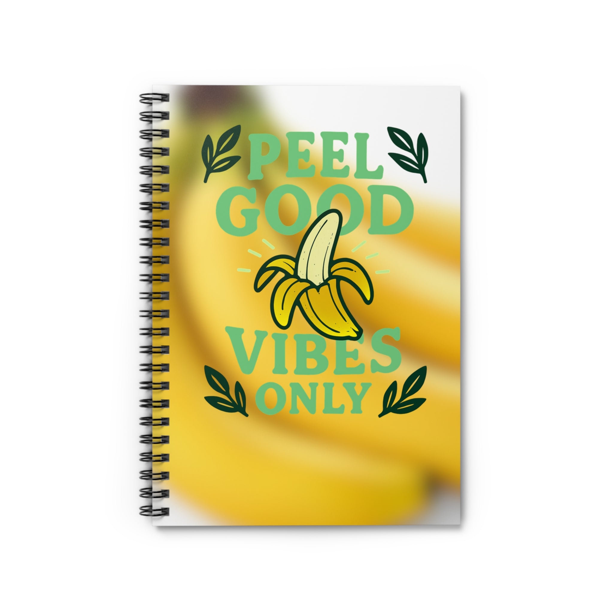 Banana Vibe Spiral Notebook | Good Vibes Only Journal, Cute Stationery, Gift for Students, Note-Taking, Artsy Organization