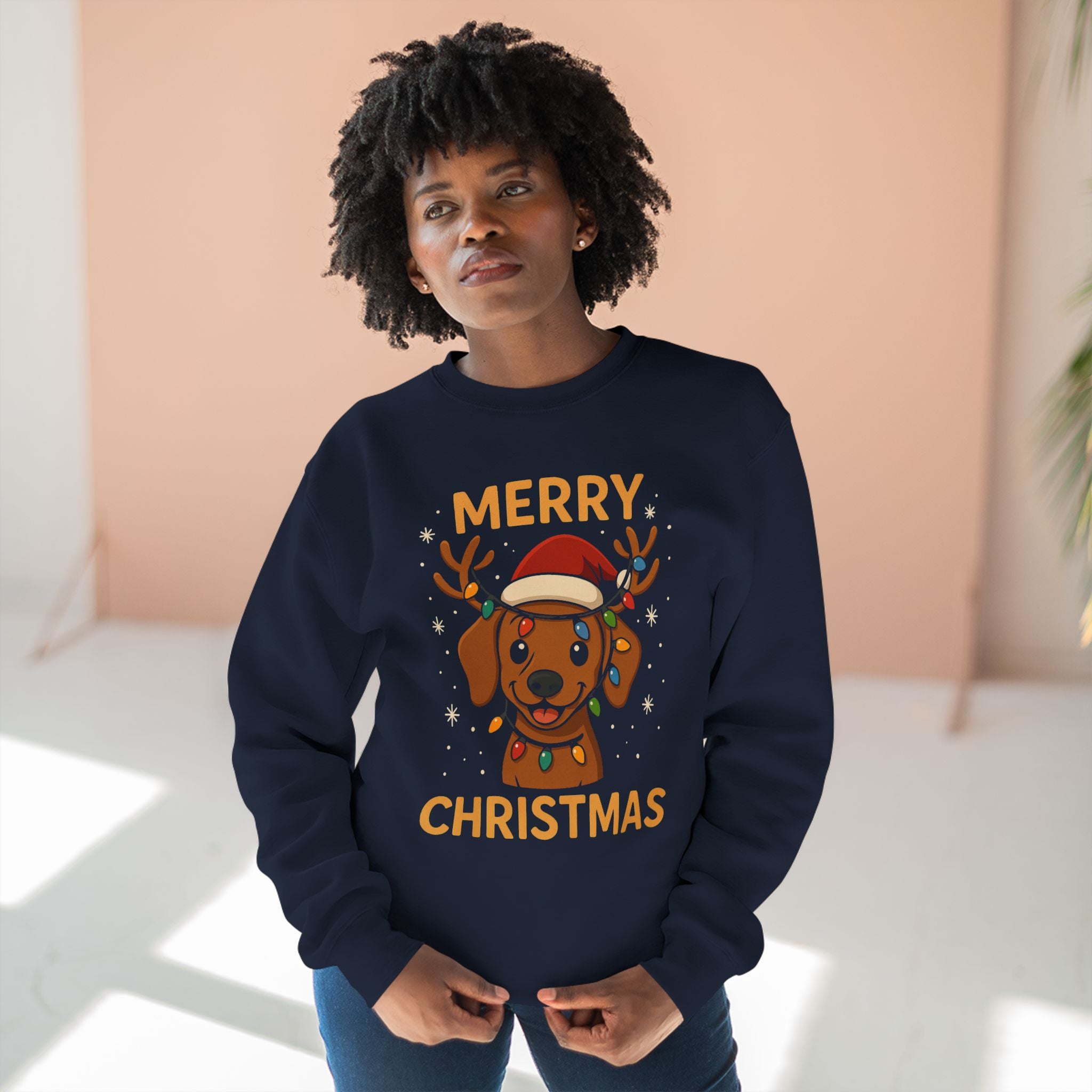 Christmas Dog Sweatshirt - Merry Christmas Reindeer Puppy Crewneck