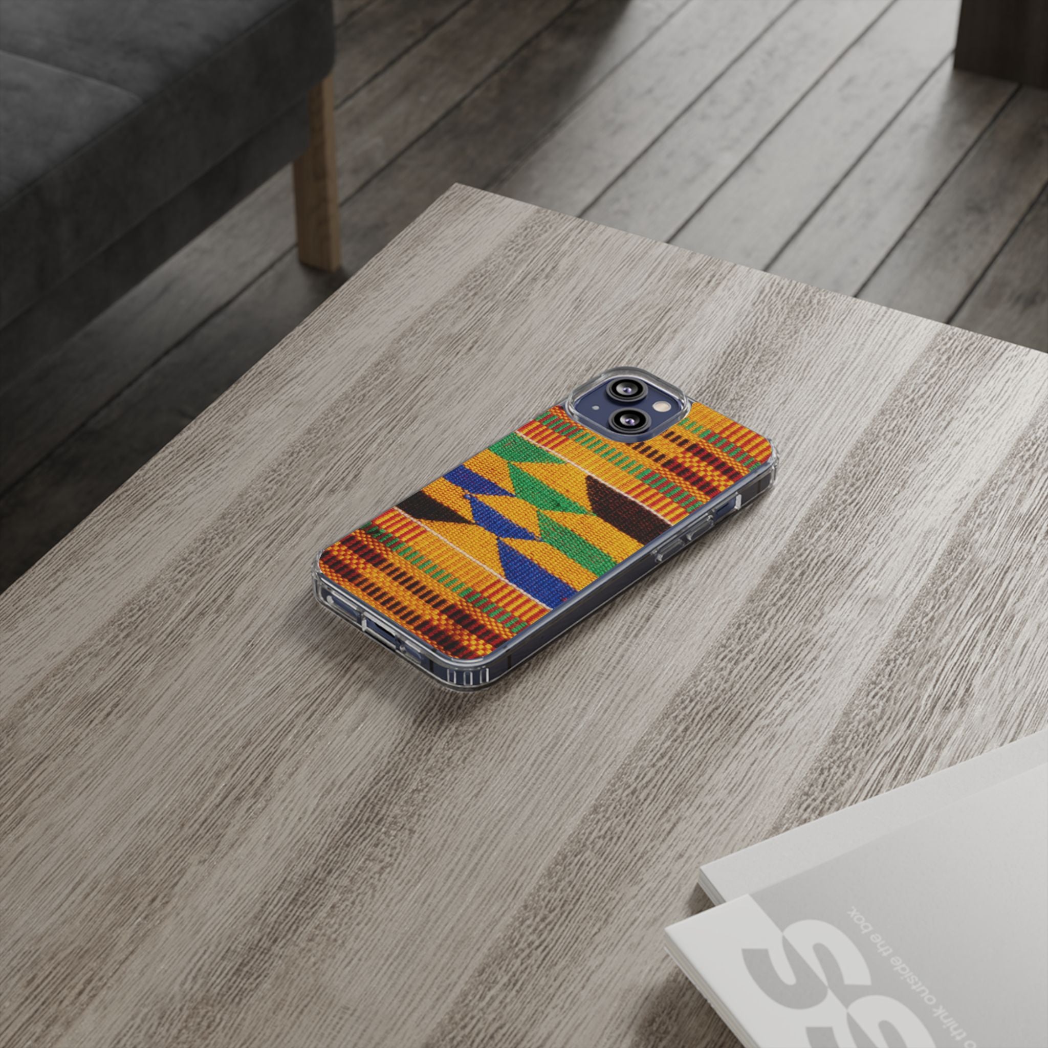 Kente Pattern Clear Impact-Resistant Phone Case