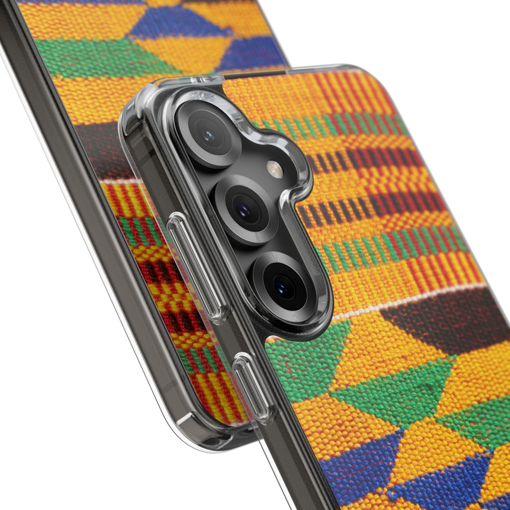 Kente Pattern Clear Impact-Resistant Phone Case