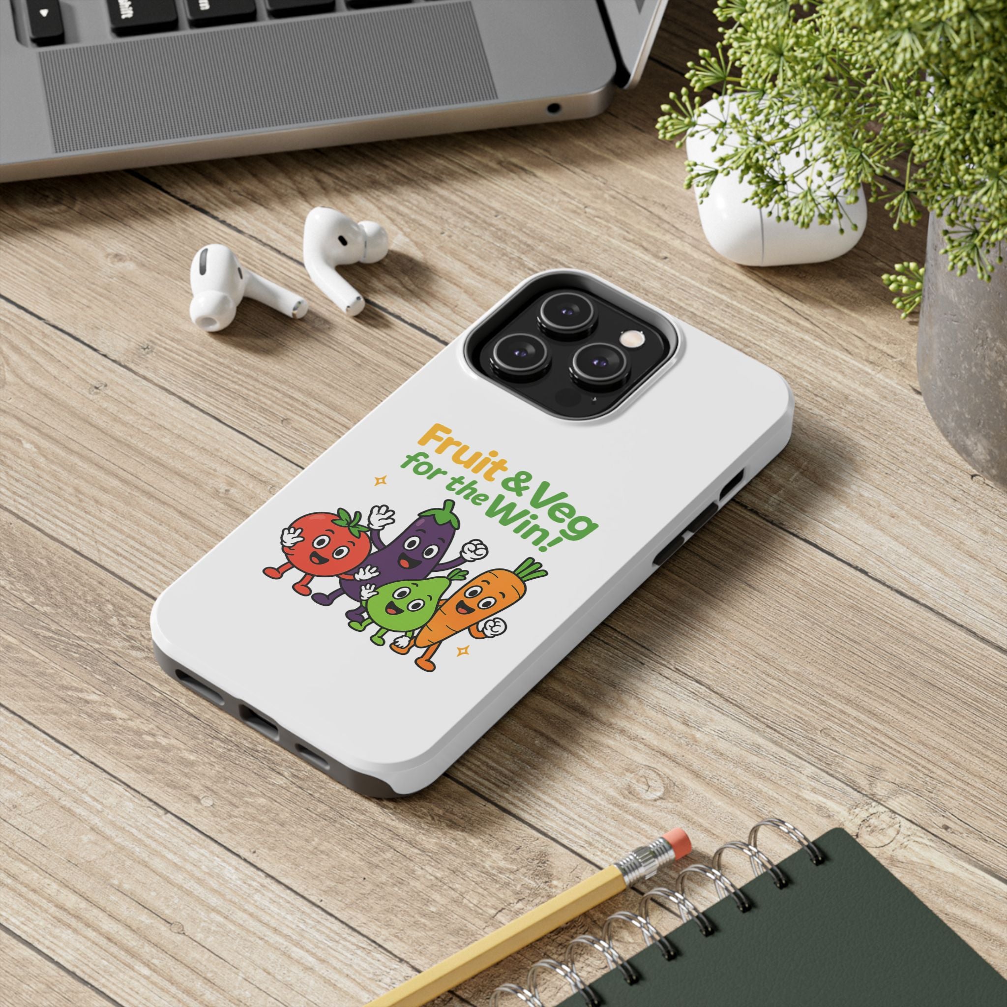 Phone Case — "Fruit & Veg for the Win!" Cute Healthy Veggie Design
