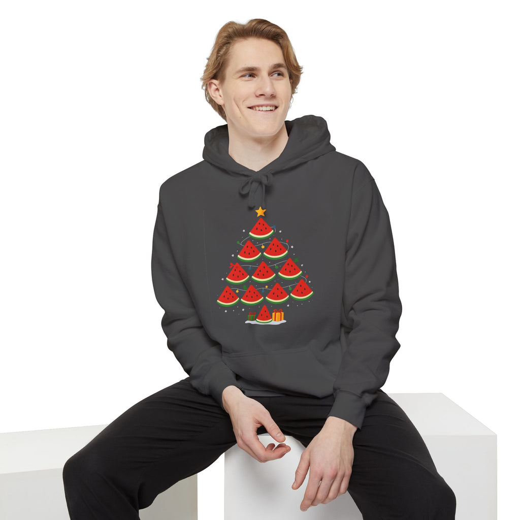 Watermelon Christmas Tree Hoodie — Festive Fruit Holiday Pullover