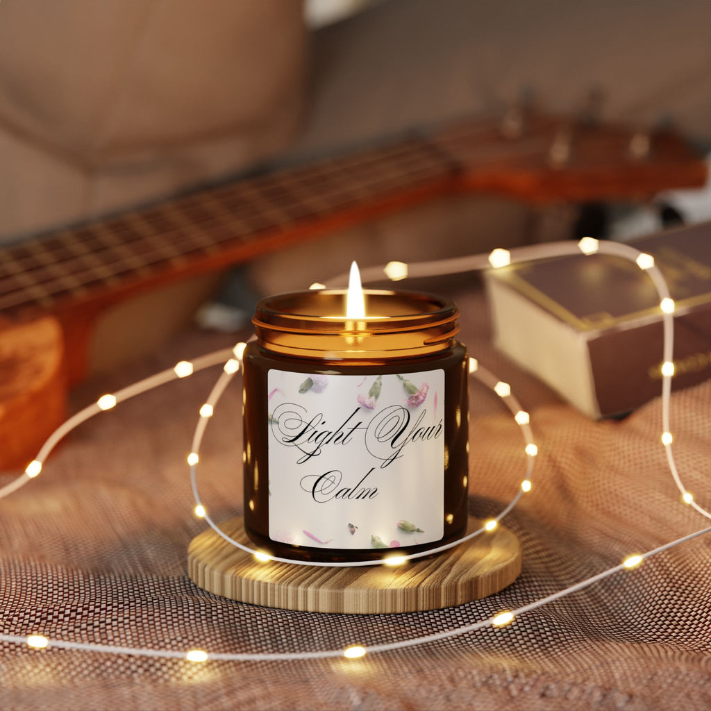 Calming Scented Soy Candle - Light Your Calm - Multi-Size Amber Jar