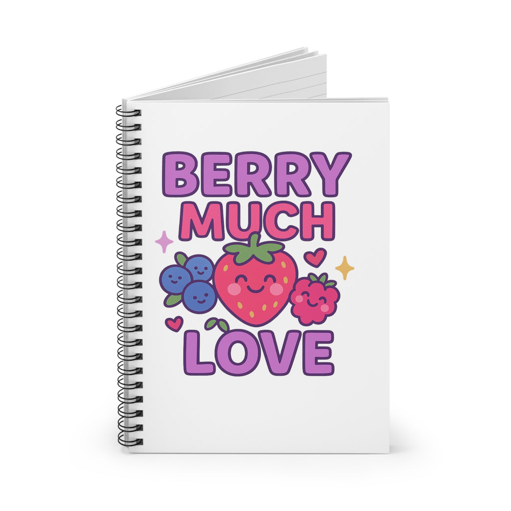Berry Much Love Notebook - Cute Spiral Journal, Kawaii Stationery, Gift for Students, Teachers, and Berry Lovers