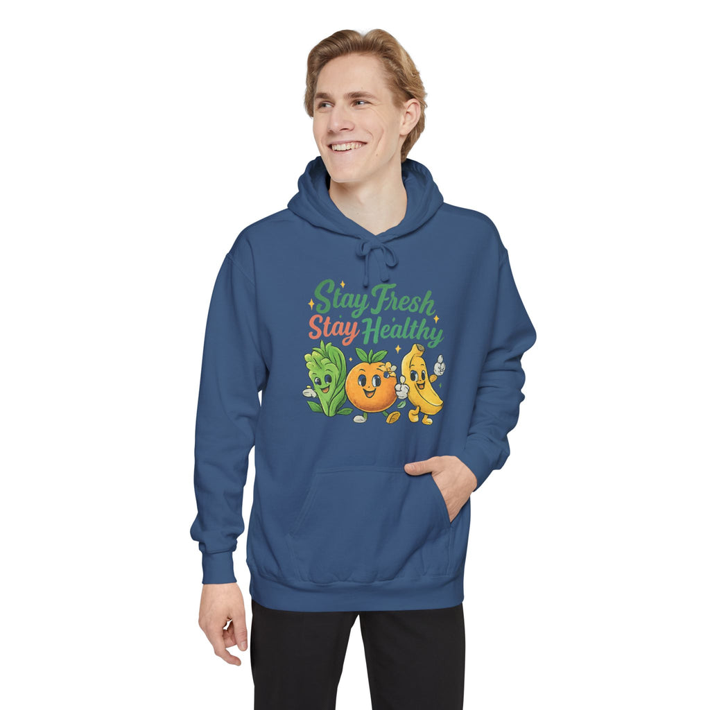 Stay Fresh Stay Healthy Hoodie — Cute Fruit & Veg Wellness Pullover