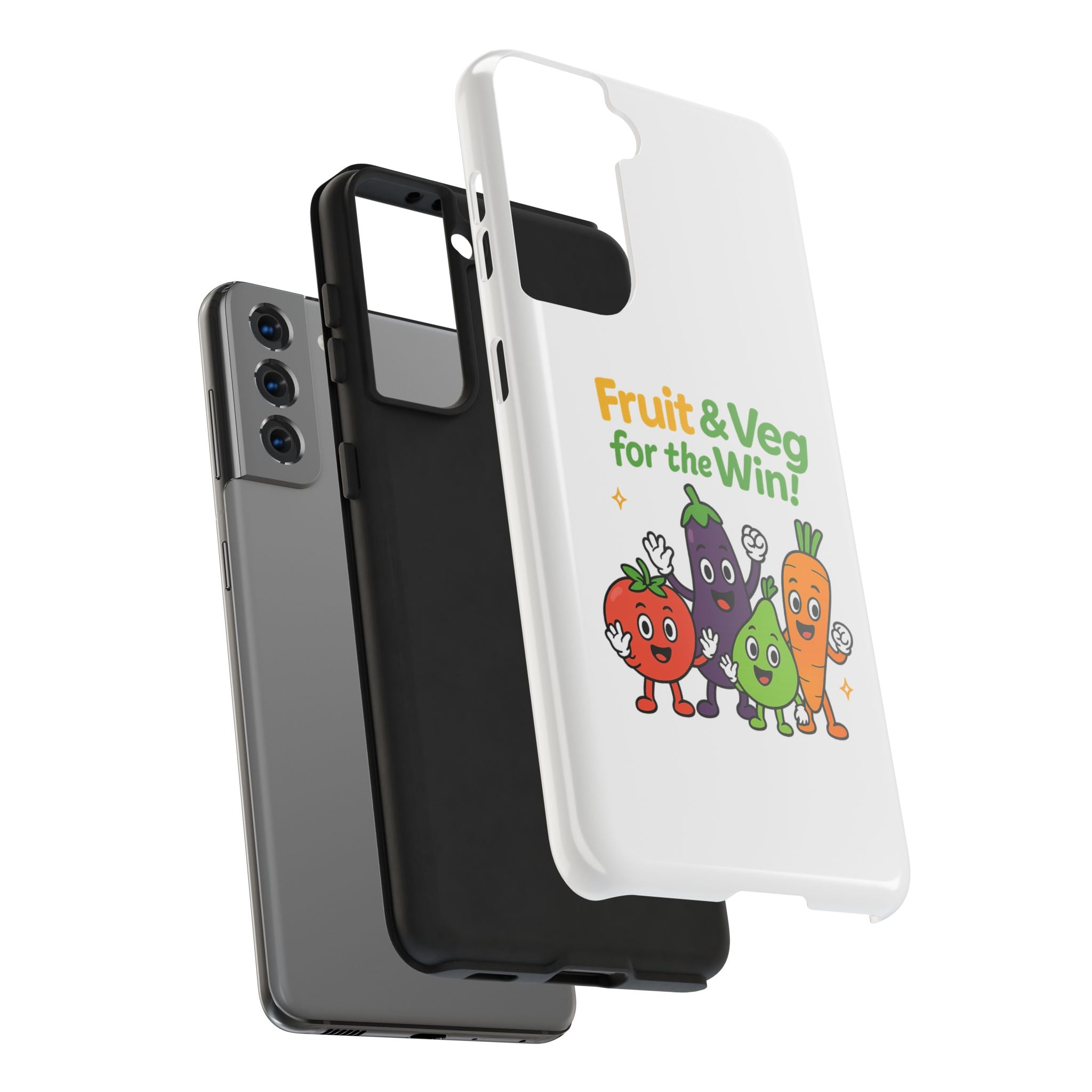 Phone Case — "Fruit & Veg for the Win!" Cute Healthy Veggie Design