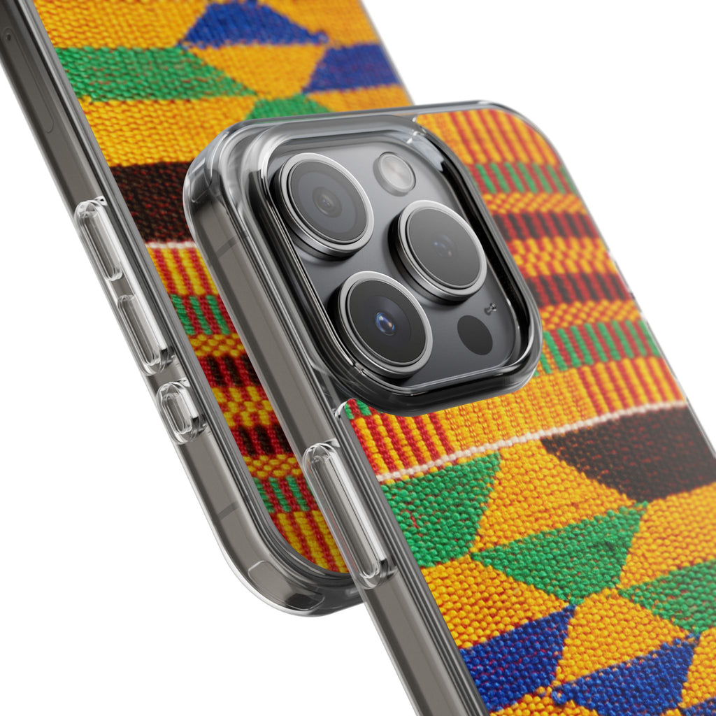 Kente Pattern Clear Impact-Resistant Phone Case