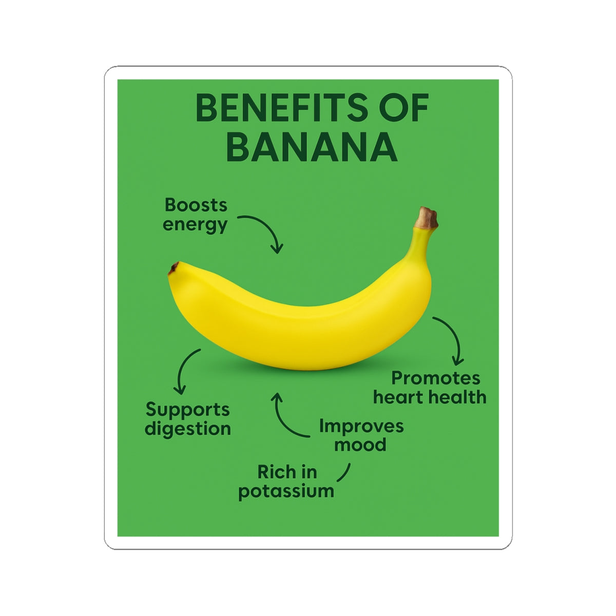 Banana Benefits Kiss-Cut Stickers - Fun, Educational, Colorful Decals for Laptops, Water Bottles, and Journals, Great Gift for Fruit [...]