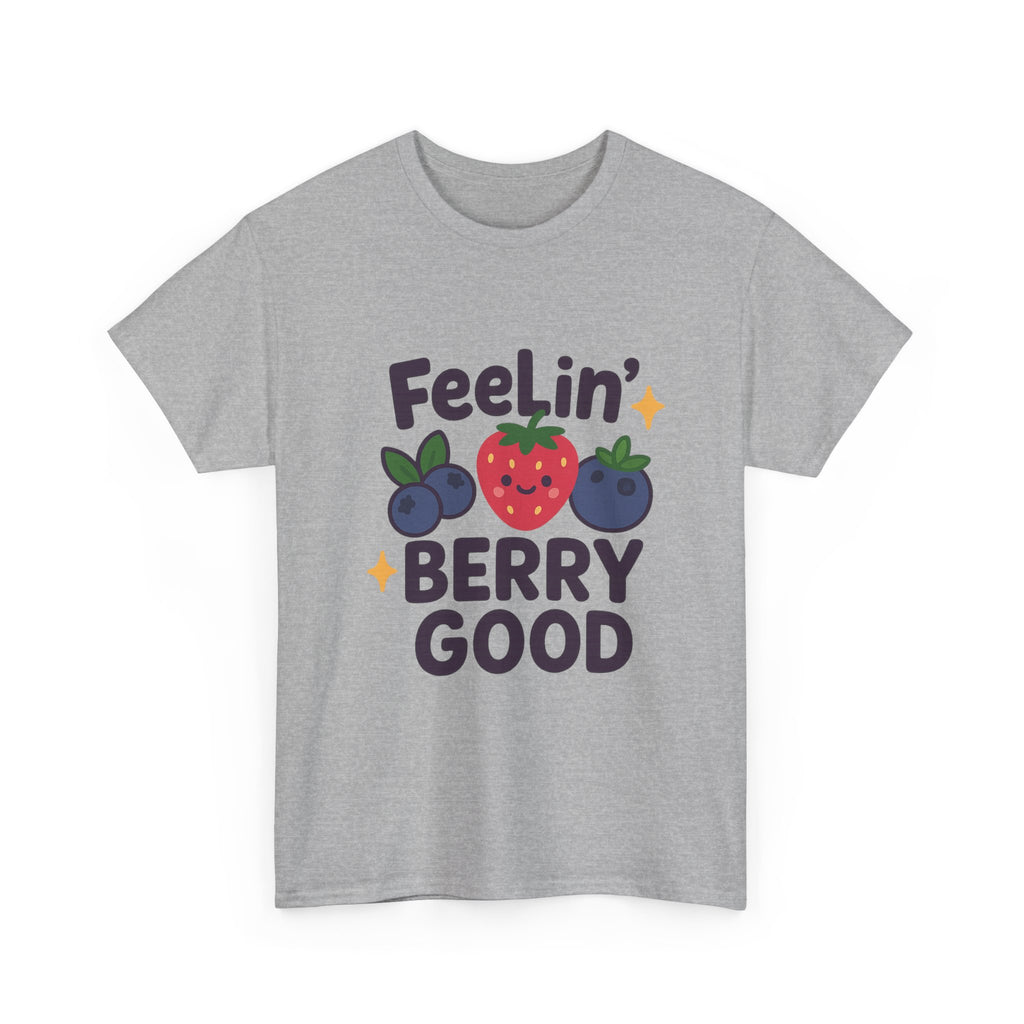Berry Good Vibe Unisex Heavy Cotton Tee, Cute Summer Shirt, Fun Gift for Food Lovers, Berry Themed Apparel, Casual Wear