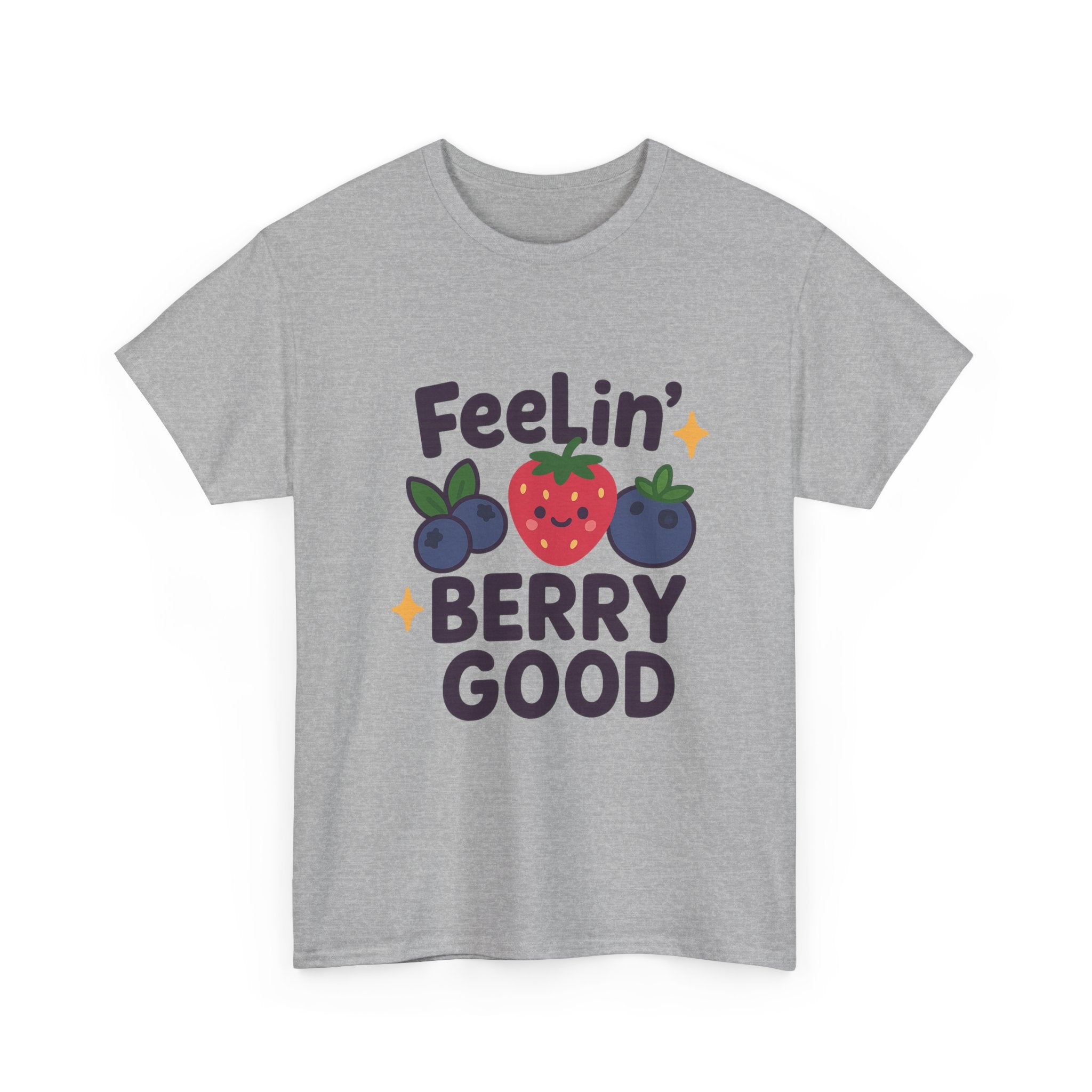 Berry Good Vibe Unisex Heavy Cotton Tee, Cute Summer Shirt, Fun Gift for Food Lovers, Berry Themed Apparel, Casual Wear