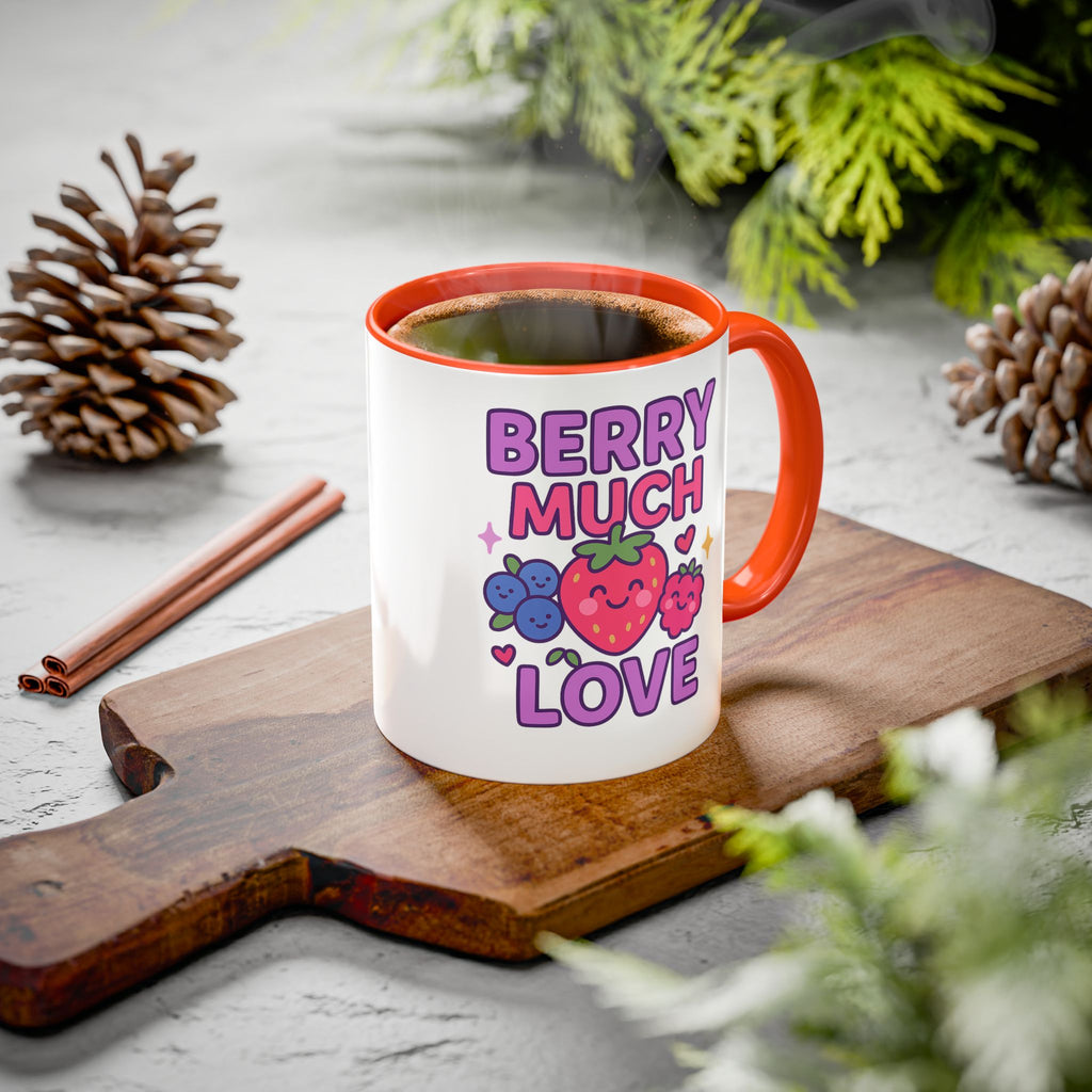 Berry Much Love Mug — Cute Fruit Cartoon Coffee Cup (11oz & 15oz)