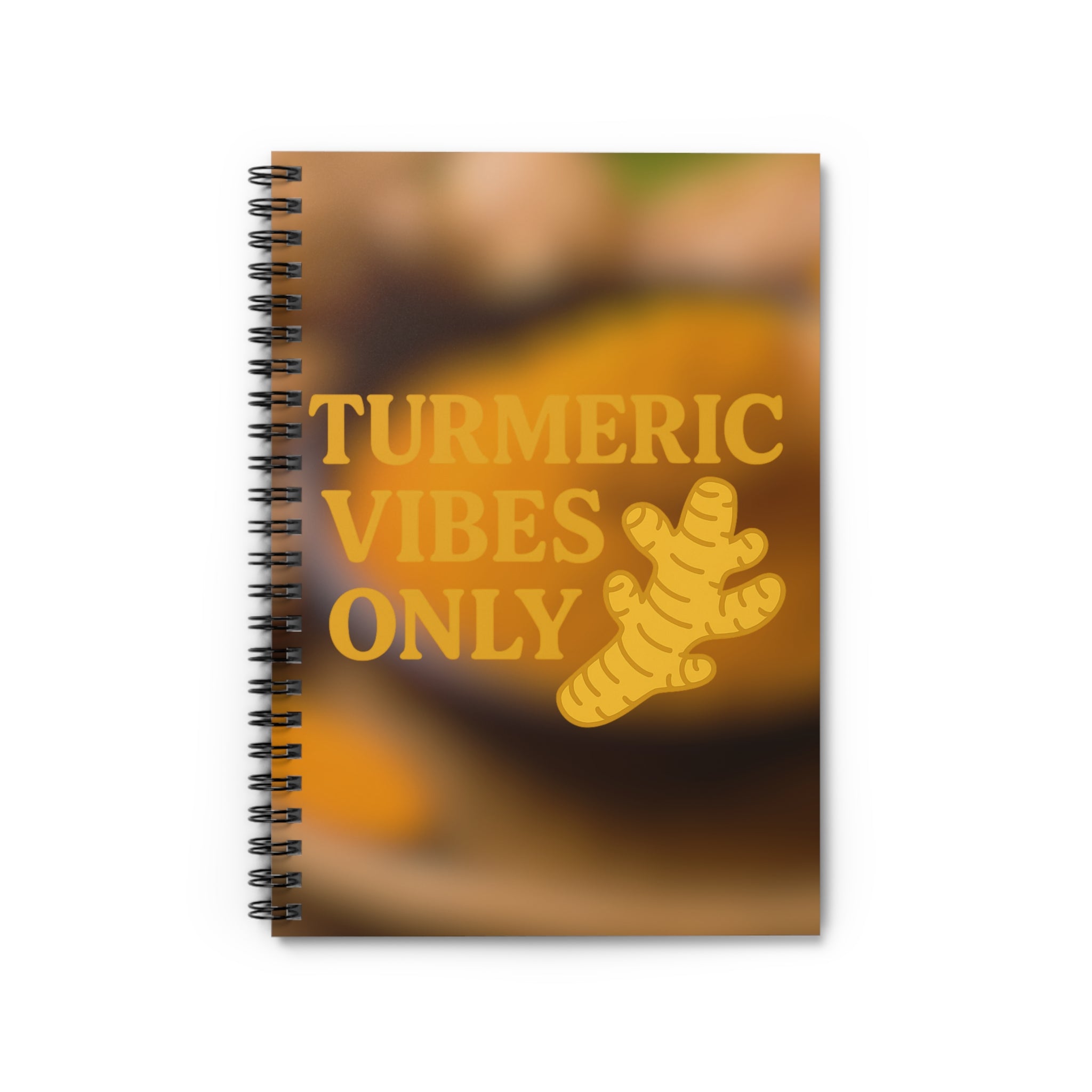 Turmeric Vibes Only Spiral Notebook - Perfect for Wellness, Gratitude, Journal, Motivation, Organic Living