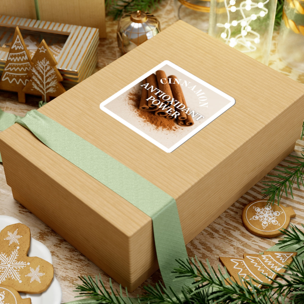 Cinnamon Antioxidant Power Stickers, Motivational Décor, Kitchen Accessories, Wellness Gift, Coffee Shop Decor