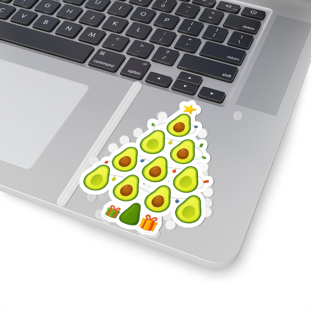 Avocado Christmas Tree Sticker — Festive Kiss-Cut Avocado Holiday Decal
