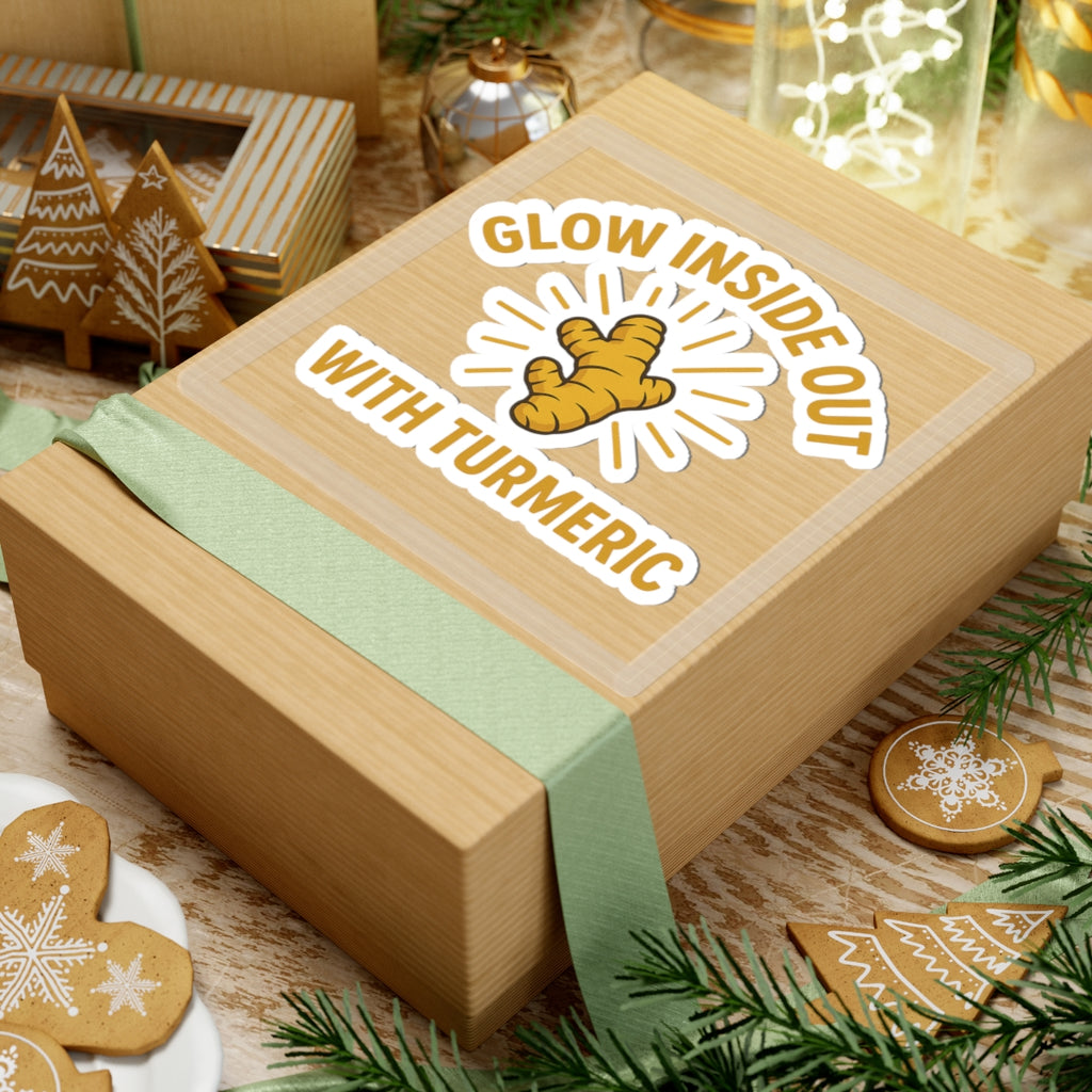 Turmeric Glow Stickers - Wellness, Motivational Decor, Cute Laptop Stickers, Self-Care Gift, Journal Accessories