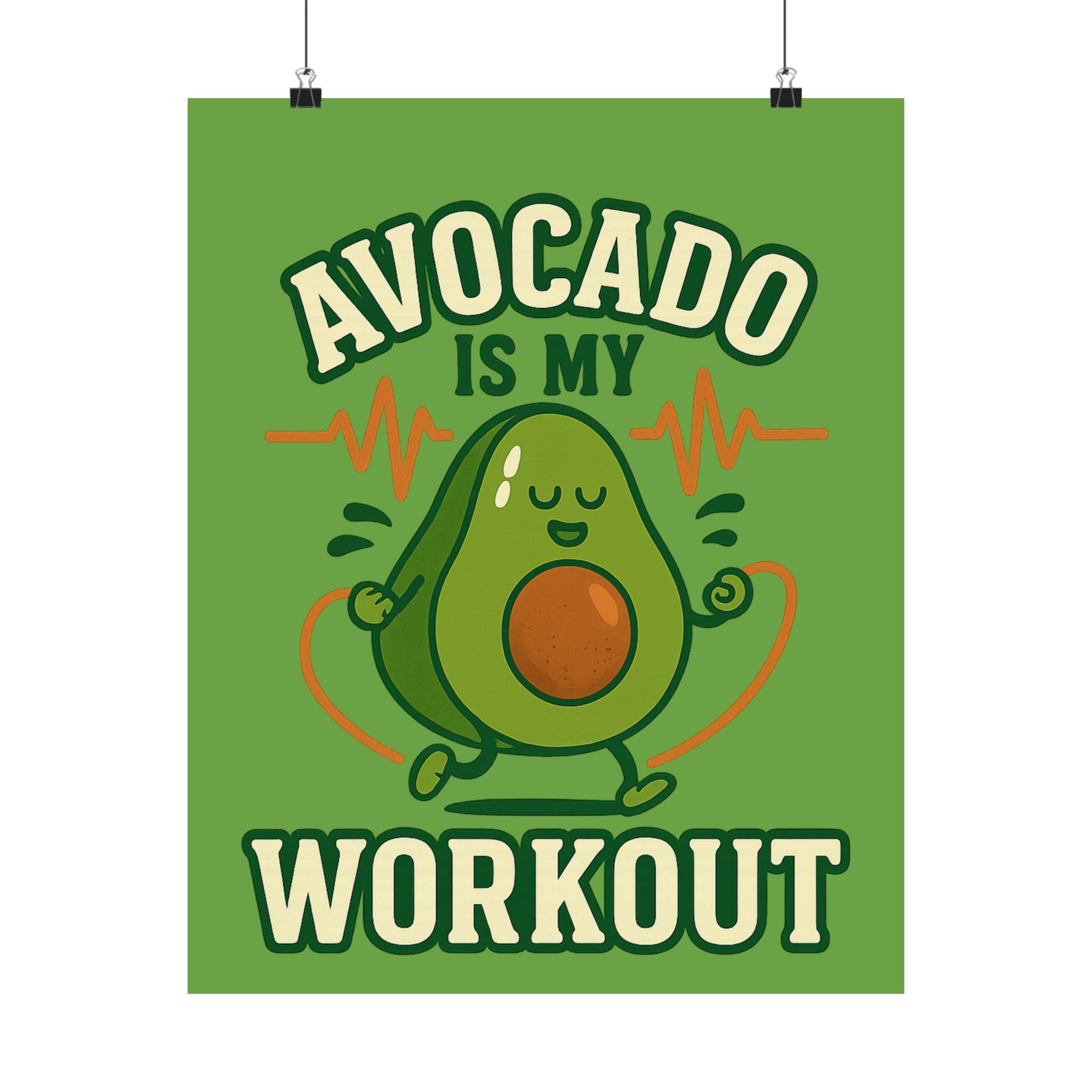 Avocado Workout Matte Vertical Poster, Funny Wall Art, Fitness Decor, Avocado Lover Gift, Gym Motivation, Quirky Home Decor