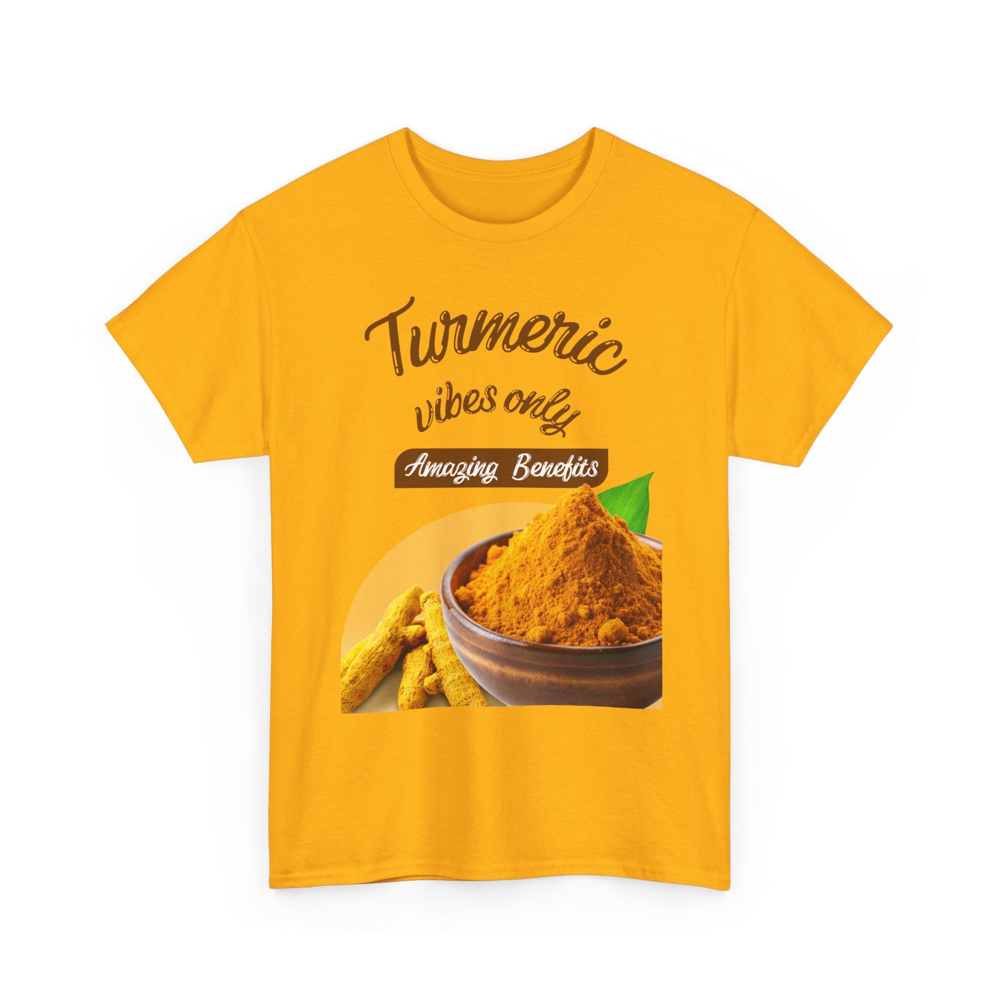 Turmeric Vibes Only Tee, Relaxed Unisex Cotton Shirt for Wellness Lovers, Great for Gifts, Health & Wellness Events, Casual Everyday Wear