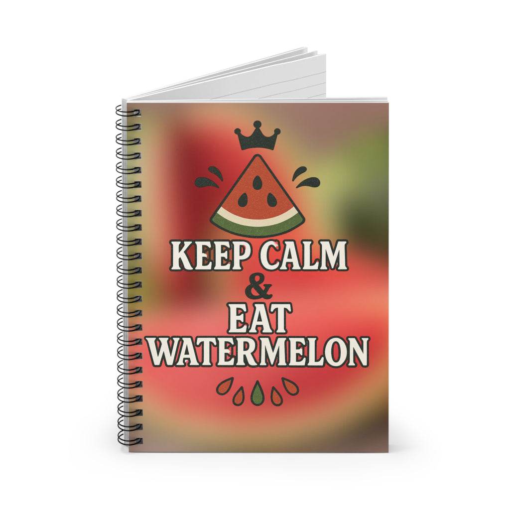 Fun Watermelon Spiral Notebook - Keep Calm & Eat Watermelon, Journaling, Stationery Gift, Summer Vibes, Back to School