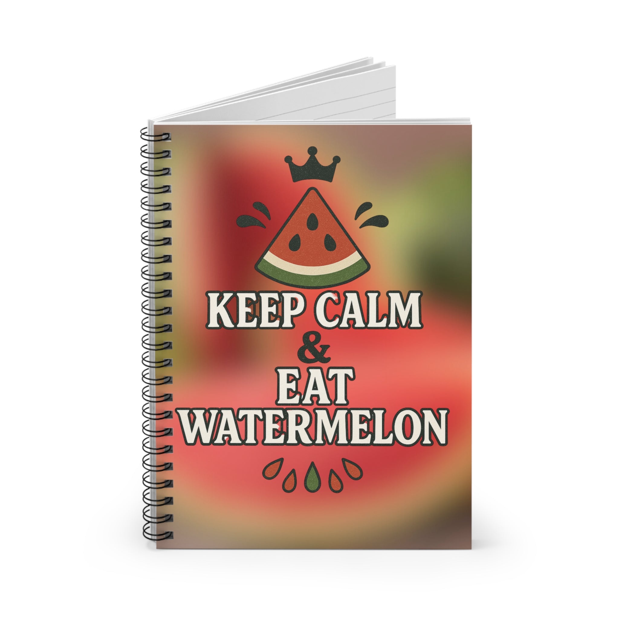 Fun Watermelon Spiral Notebook - Keep Calm & Eat Watermelon, Journaling, Stationery Gift, Summer Vibes, Back to School