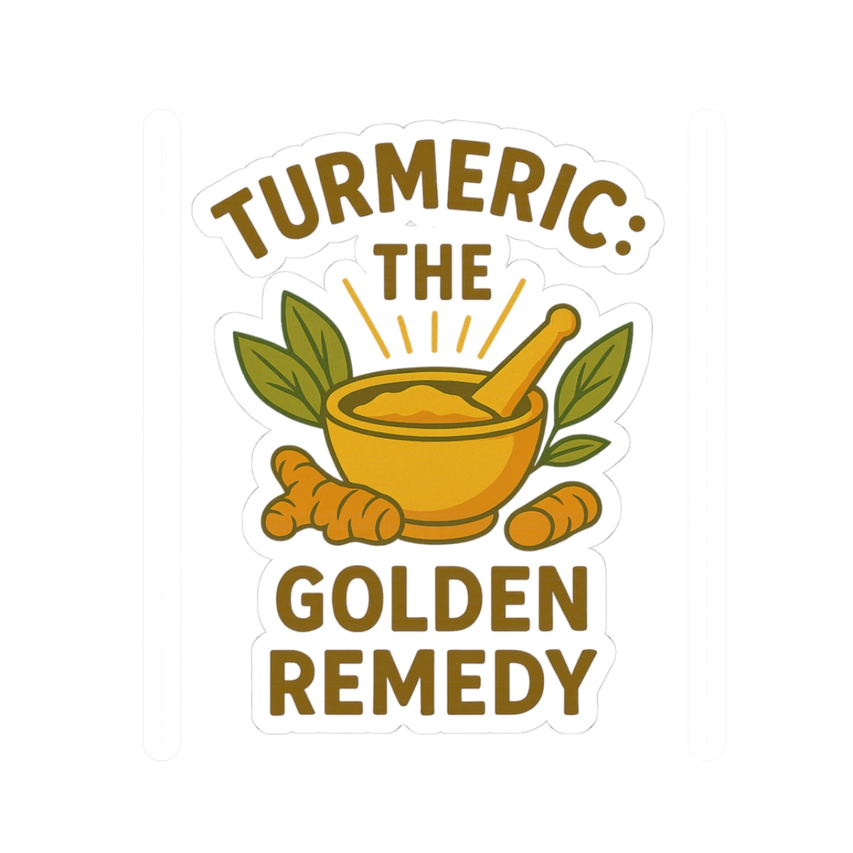 Turmeric Golden Remedy Stickers | Wellness Decor, Herbal Art, Kitchen Gifts, Nature Lovers, Plant-Based Inspiration
