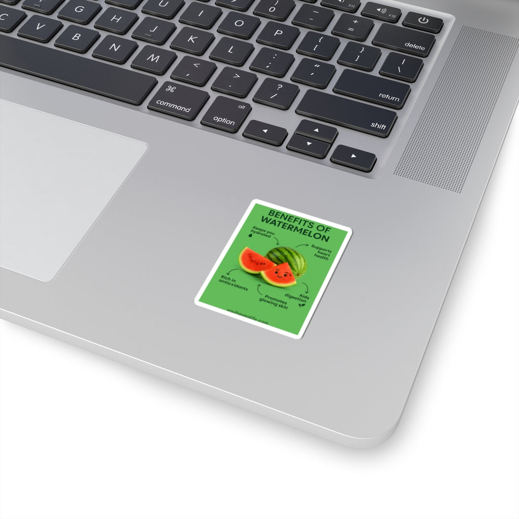 Watermelon Benefits Stickers | Cute Fruit Decor, Eco-Friendly Gifts, Laptop Stickers, Fruit Lover Gifts, Hydration Motivation