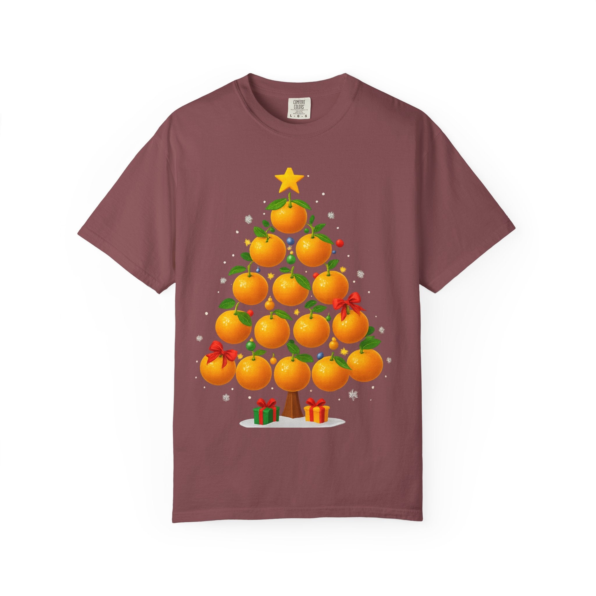 Orange Christmas Tree T-Shirt — Festive Citrus Holiday Tee