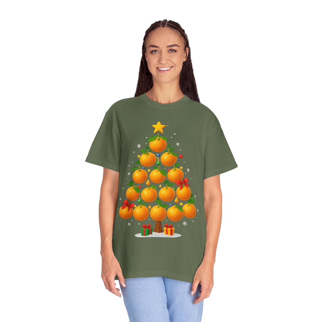 Orange Christmas Tree T-Shirt — Festive Citrus Holiday Tee