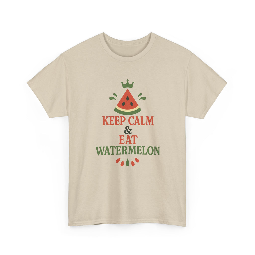 Keep Calm Watermelon Tee, Summer Shirt, Funny Graphic Tee, Relaxed Fit T-Shirt, Gifts for Food Lovers, Fun Casual Wear
