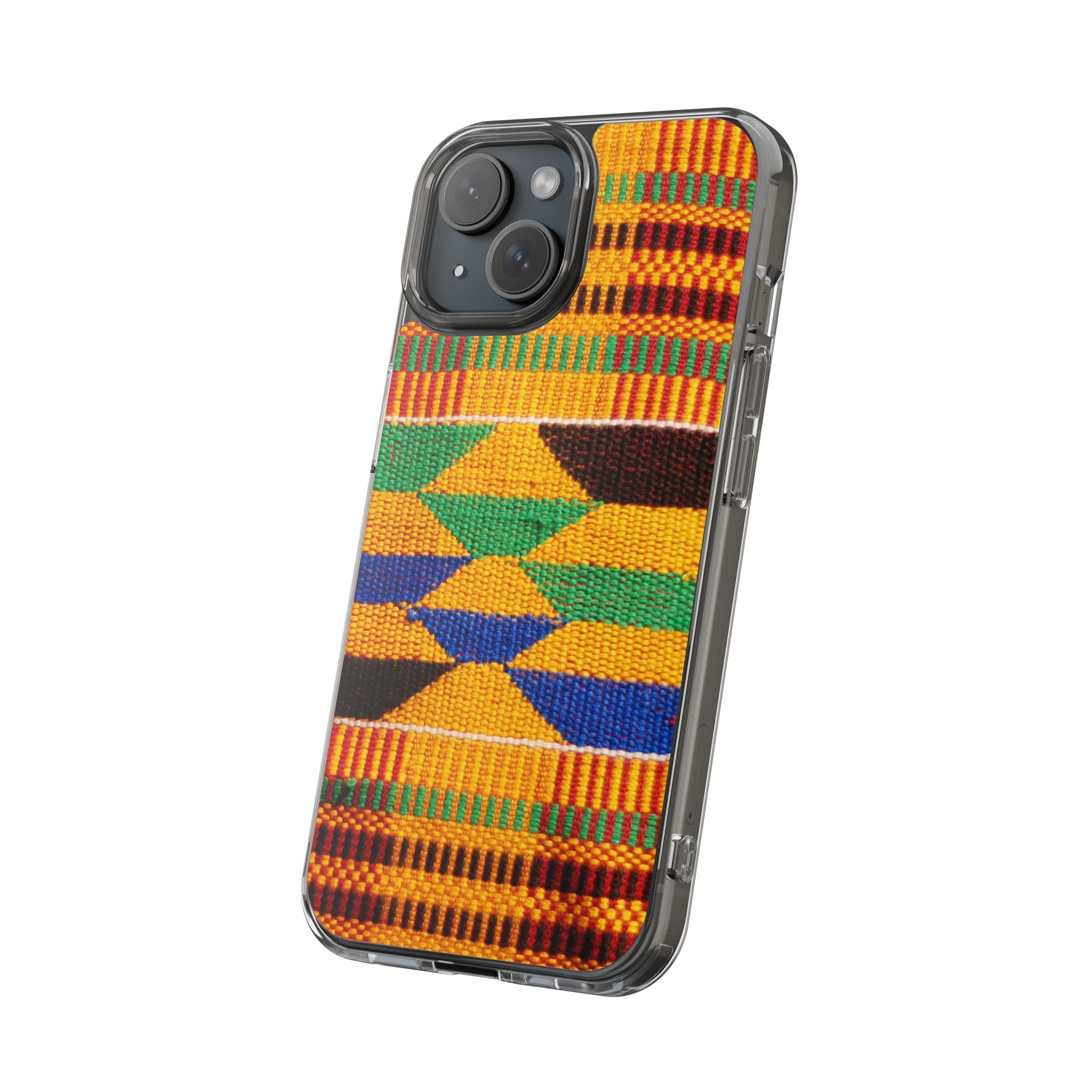 Kente Pattern Clear Impact-Resistant Phone Case