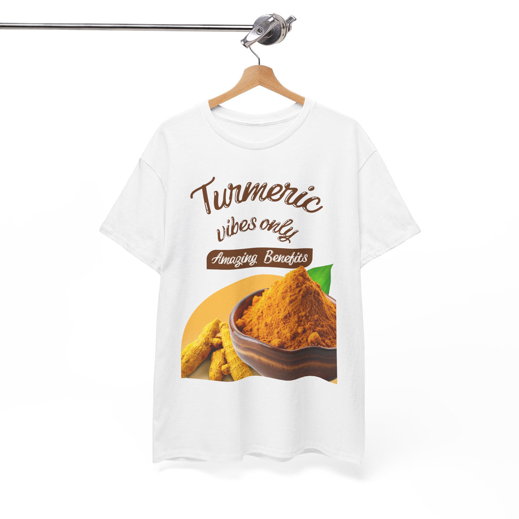 Turmeric Vibes Only Tee, Relaxed Unisex Cotton Shirt for Wellness Lovers, Great for Gifts, Health & Wellness Events, Casual Everyday Wear