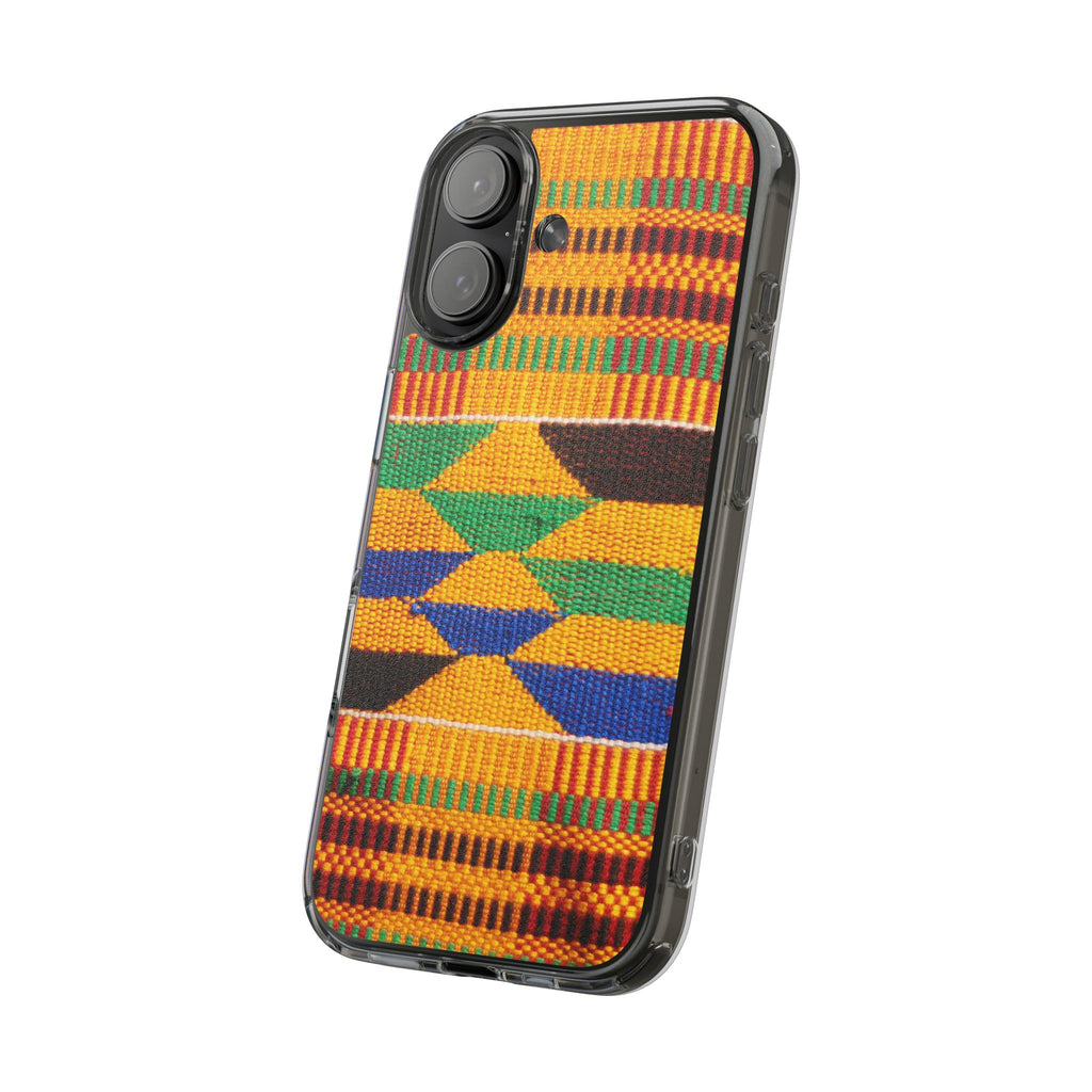 Kente Pattern Clear Impact-Resistant Phone Case