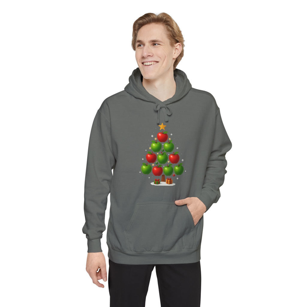 Christmas Apple Tree Hoodie — Cute Holiday Tree with Apples & Star